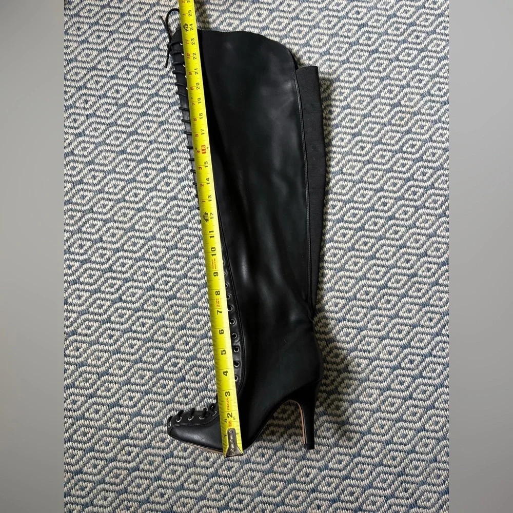 NWT TORRID “Black All Over” lace up over the knee boots!